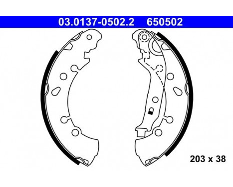 Brake Shoe Kit 03.0137-0502.2 ATE, Image 2