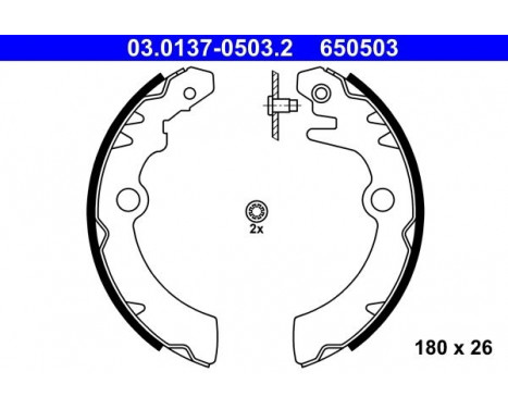 Brake Shoe Kit 03.0137-0503.2 ATE, Image 2