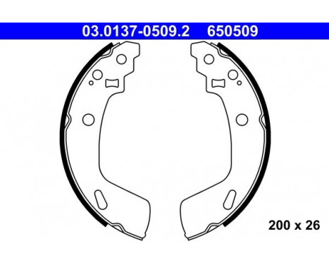 Brake Shoe Kit 03.0137-0509.2 ATE, Image 2