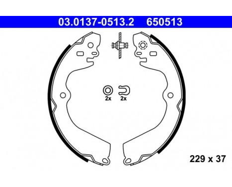 Brake Shoe Kit 03.0137-0513.2 ATE, Image 2