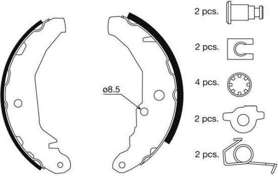 Brake Shoe Kit 8804 ABS, Image 2