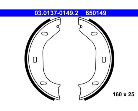 Brake Shoe Kit, parking brake 03.0137-0149.2 ATE