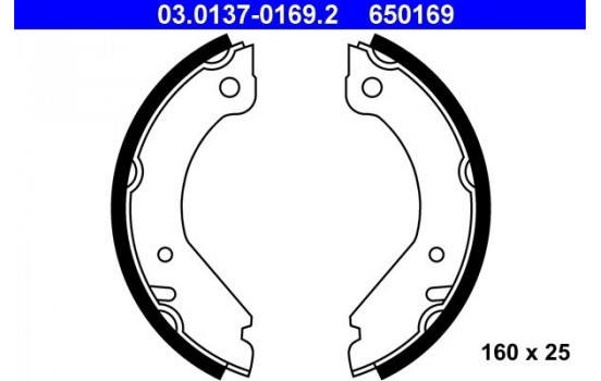 Brake Shoe Kit, parking brake 03.0137-0169.2 ATE