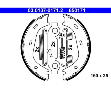 Brake Shoe Kit, parking brake 03.0137-0171.2 ATE