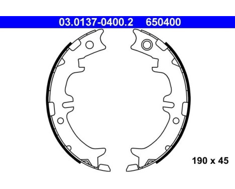Brake Shoe Kit, parking brake 03.0137-0400.2 ATE