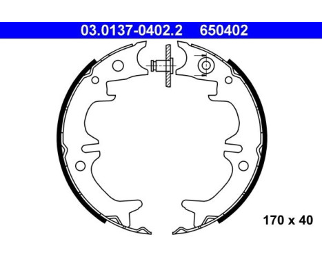 Brake Shoe Kit, parking brake 03.0137-0402.2 ATE