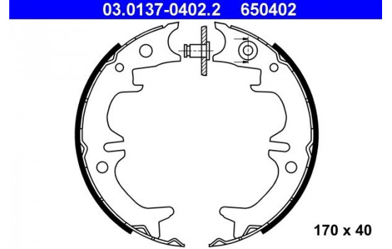 Brake Shoe Kit, parking brake 03.0137-0402.2 ATE