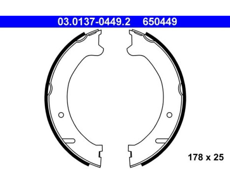 Brake Shoe Kit, parking brake 03.0137-0449.2 ATE
