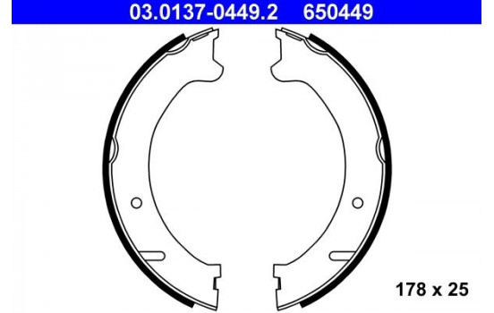 Brake Shoe Kit, parking brake 03.0137-0449.2 ATE