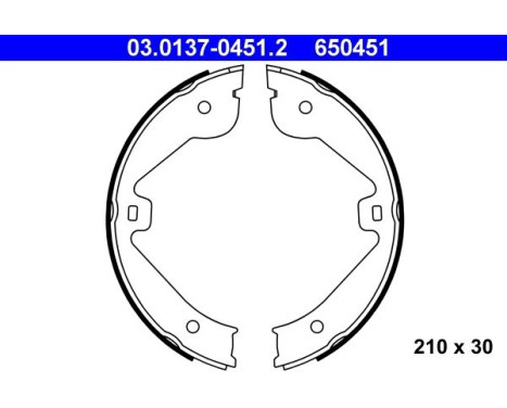 Brake Shoe Kit, parking brake 03.0137-0451.2 ATE