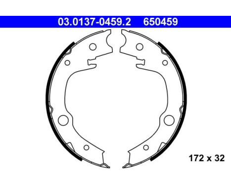 Brake Shoe Kit, parking brake 03.0137-0459.2 ATE