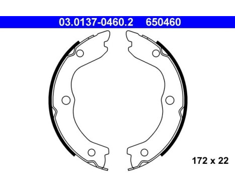 Brake Shoe Kit, parking brake 03.0137-0460.2 ATE