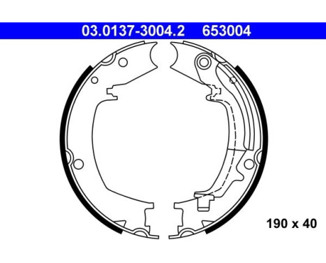 Brake Shoe Kit, parking brake 03.0137-3004.2 ATE