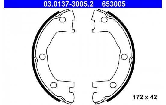 Brake Shoe Kit, parking brake 03.0137-3005.2 ATE