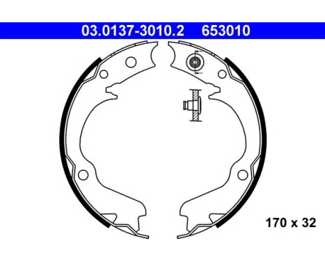 Brake Shoe Kit, parking brake 03.0137-3010.2 ATE