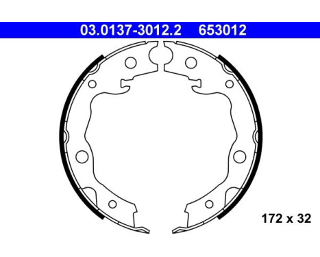 Brake Shoe Kit, parking brake 03.0137-3012.2 ATE