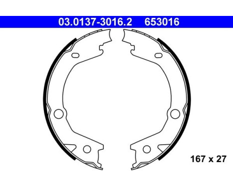Brake Shoe Kit, parking brake 03.0137-3016.2 ATE