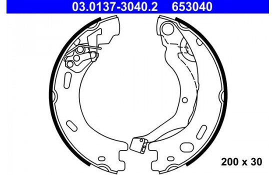 Brake Shoe Kit, parking brake 03.0137-3040.2 ATE