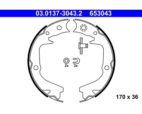 Brake Shoe Kit, parking brake 03.0137-3043.2 ATE