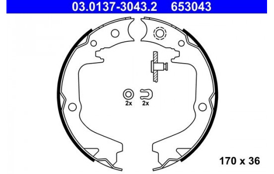 Brake Shoe Kit, parking brake 03.0137-3043.2 ATE