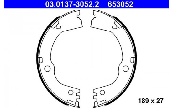 Brake Shoe Kit, parking brake 03.0137-3052.2 ATE