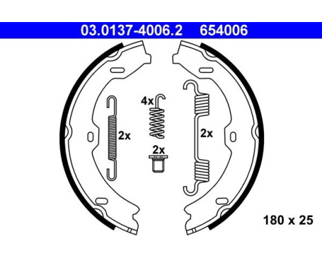 Brake Shoe Kit, parking brake 03.0137-4006.2 ATE