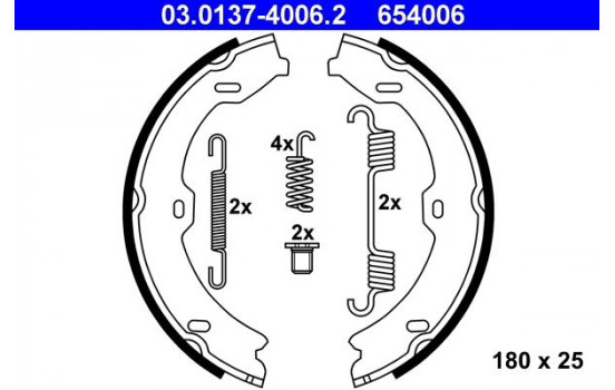 Brake Shoe Kit, parking brake 03.0137-4006.2 ATE