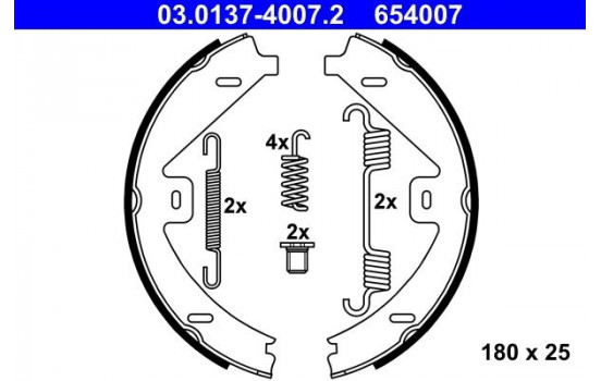 Brake Shoe Kit, parking brake 03.0137-4007.2 ATE