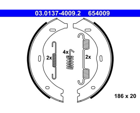 Brake Shoe Kit, parking brake 03.0137-4009.2 ATE