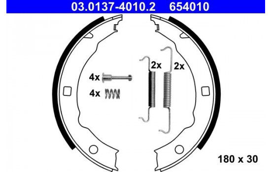 Brake Shoe Kit, parking brake 03.0137-4010.2 ATE