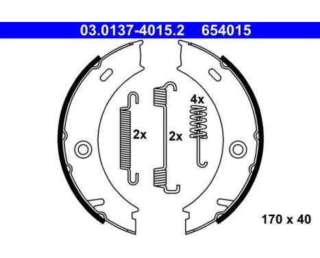 Brake Shoe Kit, parking brake 03.0137-4015.2 ATE