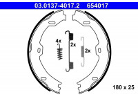 Brake Shoe Kit, parking brake 03.0137-4017.2 ATE