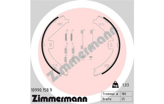 Brake Shoe Kit, parking brake