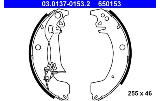 Brake shoe set 03.0137-0153.2 ATE