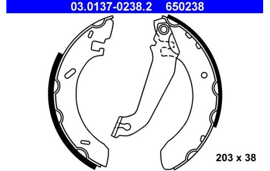 Brake shoe set 03.0137-0238.2 ATE
