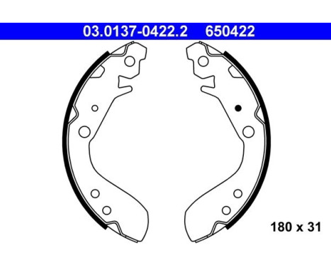 Brake shoe set 03.0137-0422.2 ATE