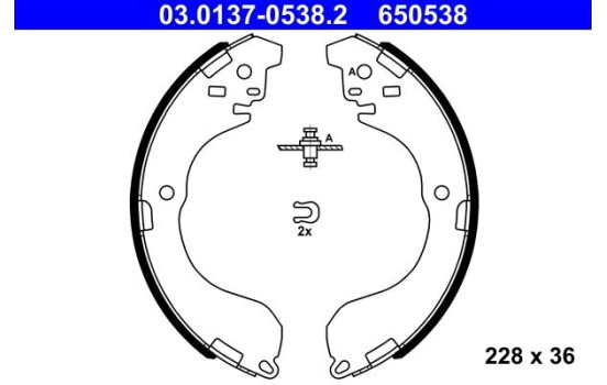 Brake shoe set 03.0137-0538.2 ATE