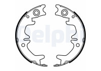 Brake shoe set, parking brake