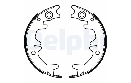 Brake shoe set, parking brake