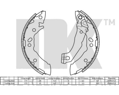 Brake shoe set