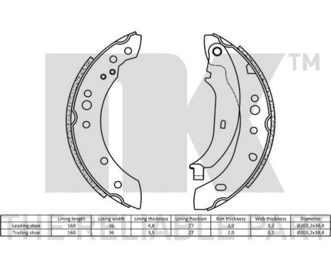 Brake shoe set