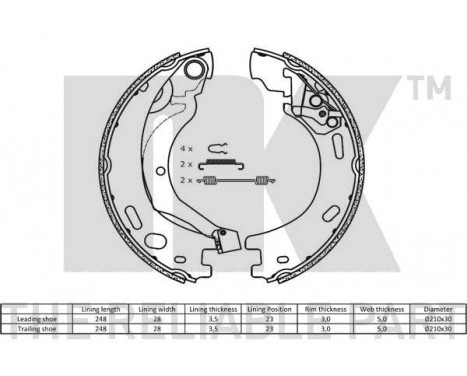 Brake Shoe Set, parking brake