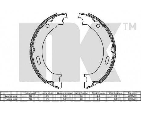 Brake Shoe Set, parking brake