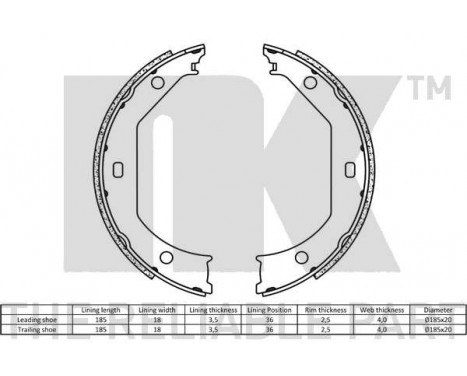 Brake Shoe Set, parking brake