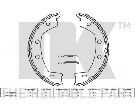 Brake Shoe Set, parking brake