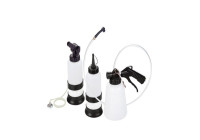 Brake bleeder set with refill bottle