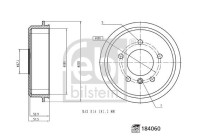 Brake drum 184060 FEBI