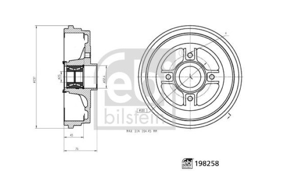 brake drum 198258 FEBI