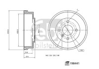 Brake drum 198441 FEBI