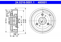 Brake Drum 24.0216-5001.1 ATE